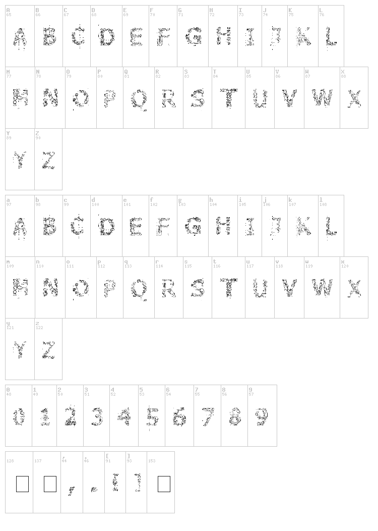 Stone Edge font map
